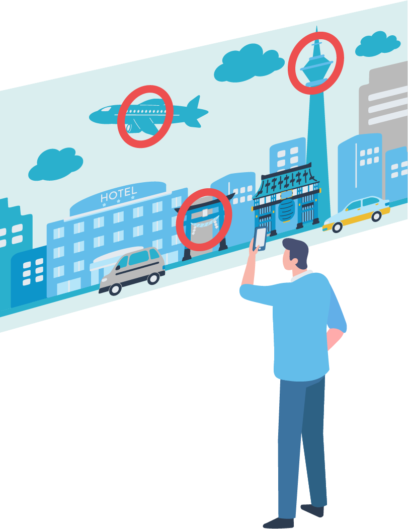 体験型展示。壁面AR